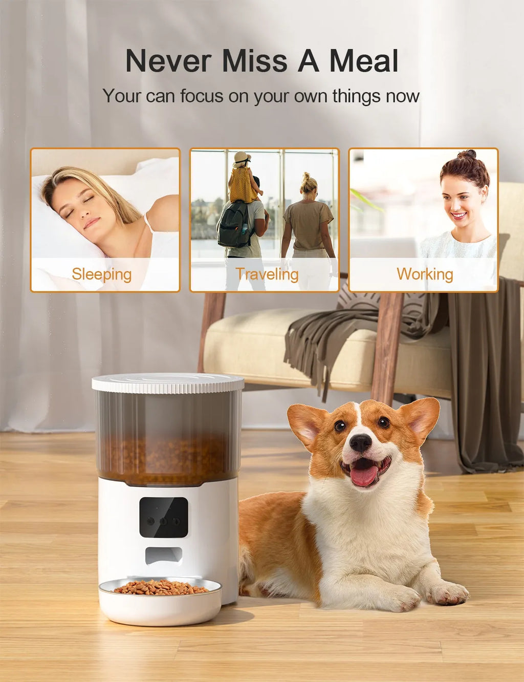 Automatic Smart Pet Feeder for Cats and Dogs
