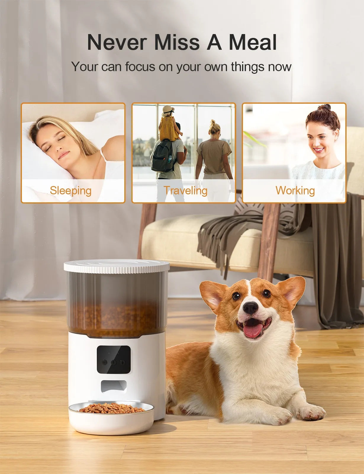 Automatic Smart Pet Feeder for Cats and Dogs