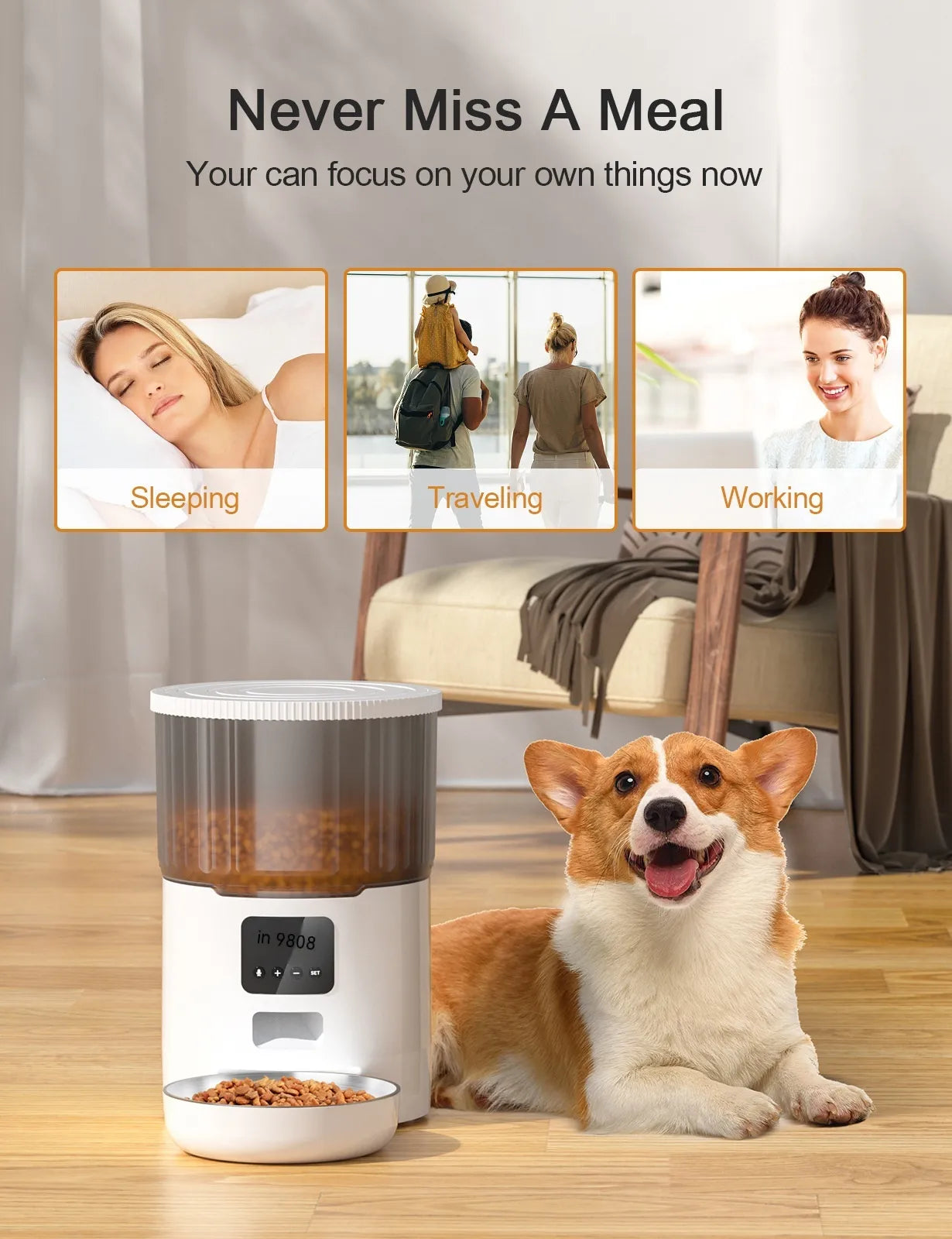 Automatic Smart Pet Feeder for Cats and Dogs
