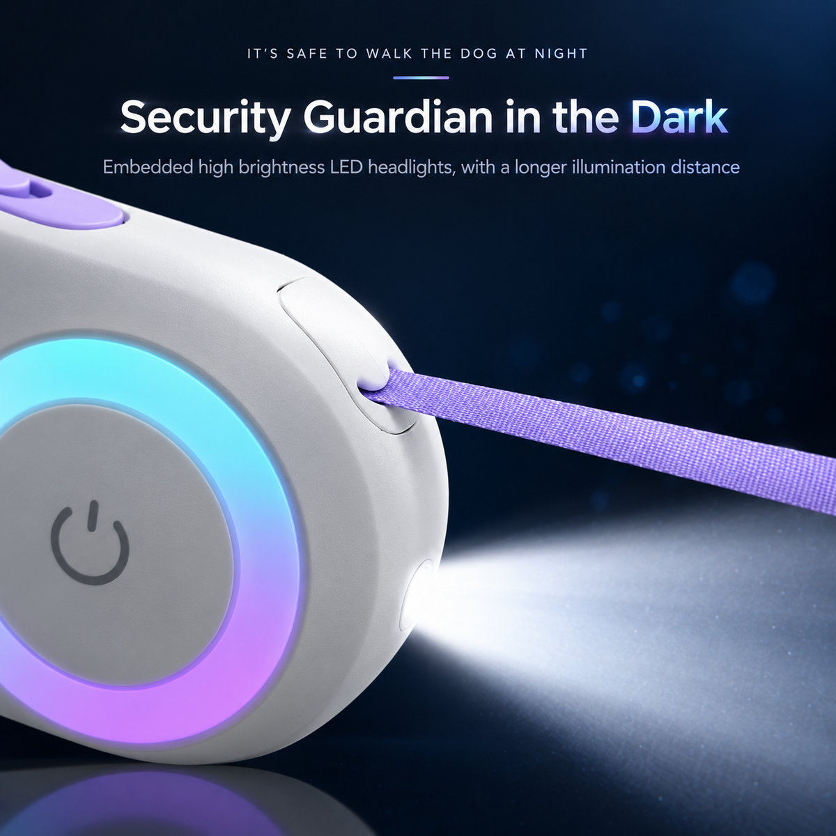 Retractable Dog Lead with LED Light – Extendable Dog Lead, 3 m or 5 m