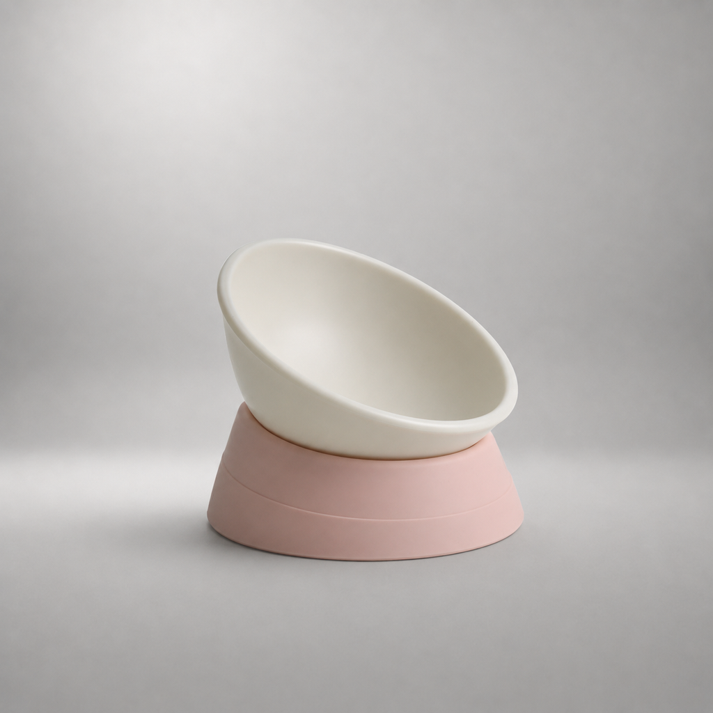 Non-Slip Cat Bowl with Adjustable Angle for Flat-Faced Cats