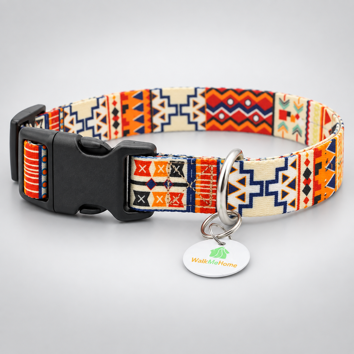 Matteo Boho Dog Collar – Colourful Dog Collar with Quick Fastening