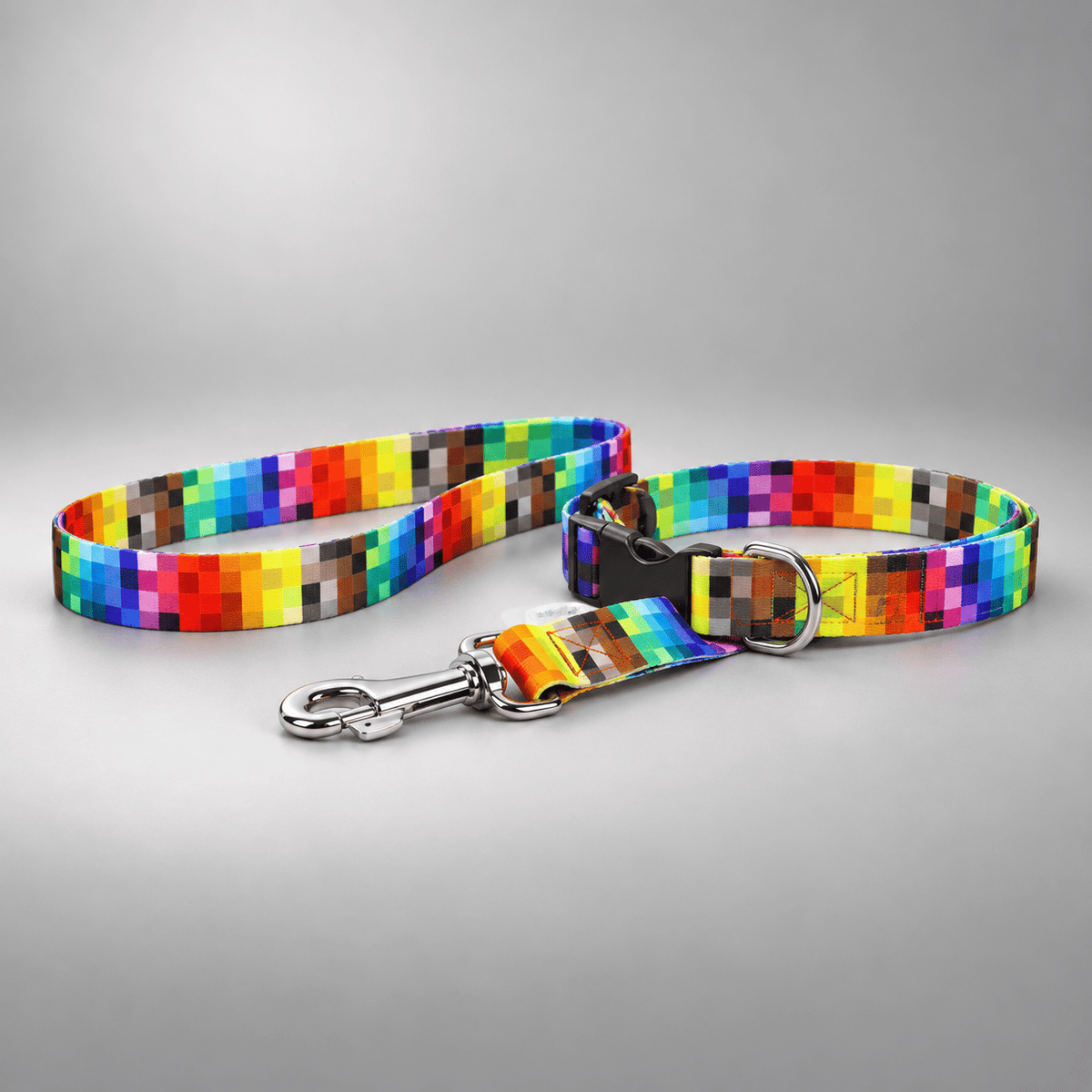 Matteo Dog Collar “Pixels” – Adjustable Dog Collar with Plastic Buckle