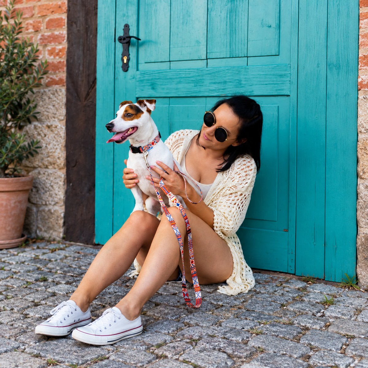 Matteo Boho Dog Collar – Colourful Dog Collar with Quick Fastening