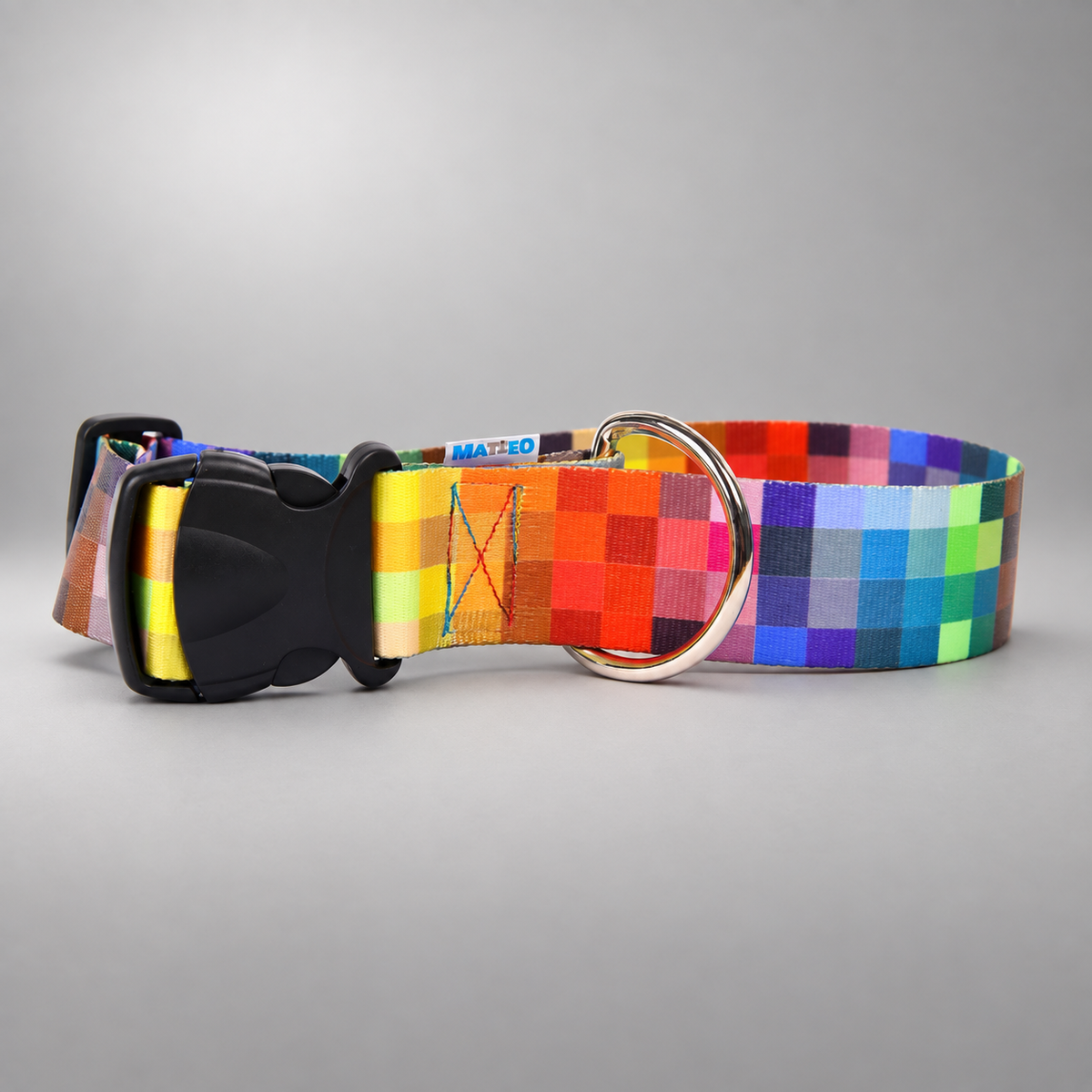 Matteo Dog Collar “Pixels” – Adjustable Dog Collar with Plastic Buckle