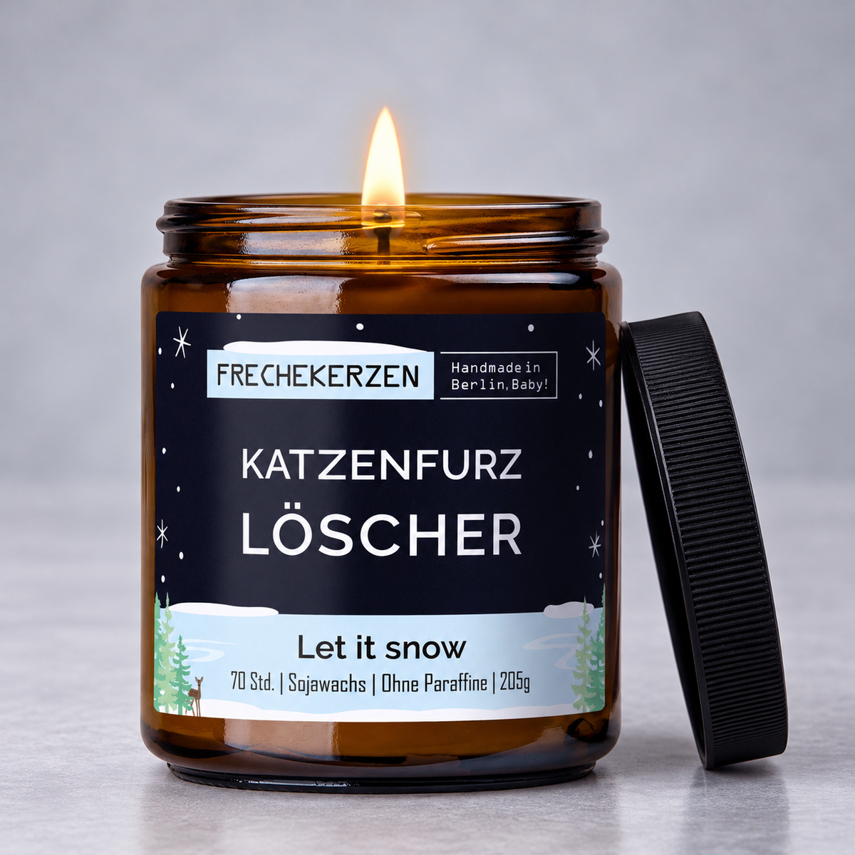 Funny Candle “Katzenfurz Löscher” – Soy Wax, Cat Lover Gift, 205 g
