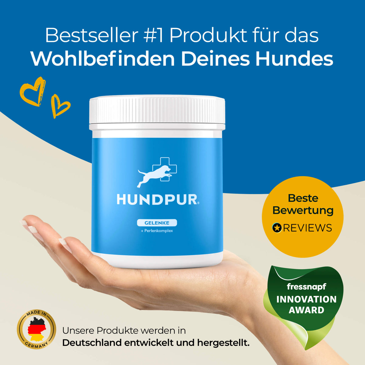 Hundpur® Green Lipped Mussel for Dogs – Glucosamine, MSM & Chondroitin