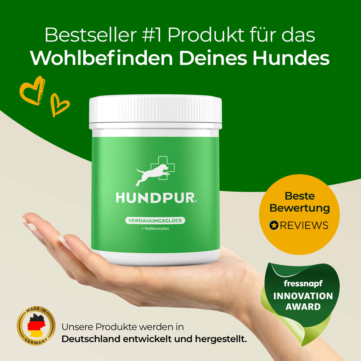 Hundpur® Verdauungsglück – Probiotics for Dogs, Digestion & Gut Flora