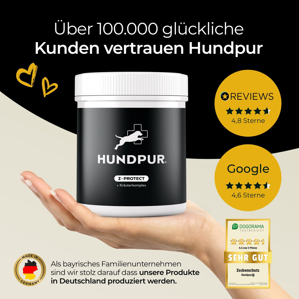 Hundpur® Z-Protect – Supplement with Herbs & Black Seed Oil for Dogs