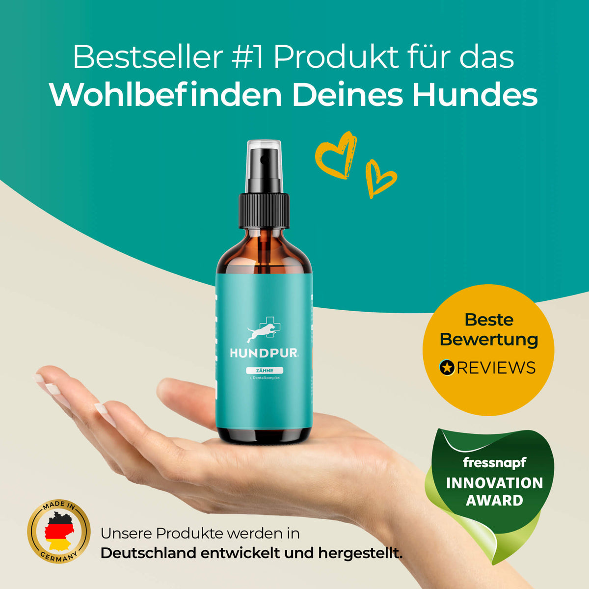 Hundpur® Dental Spray for Dogs – Dog Breath Freshener & Dental Care