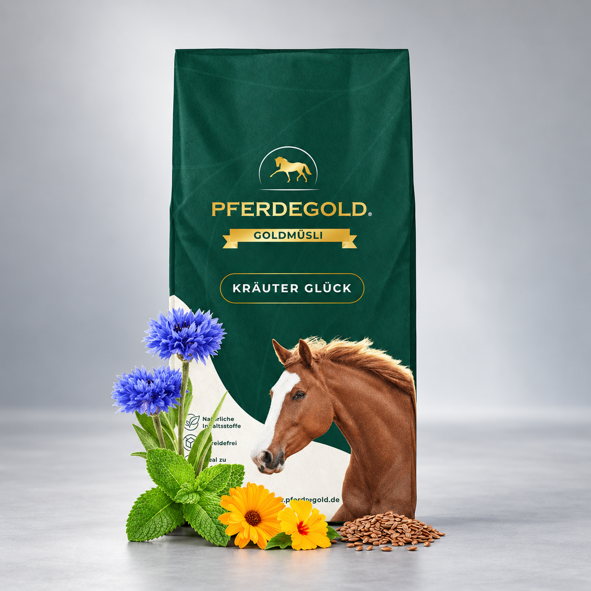 Pferdegold® Goldmüsli® Kräuter Glück – Horse Herbs Muesli, Grain-Free