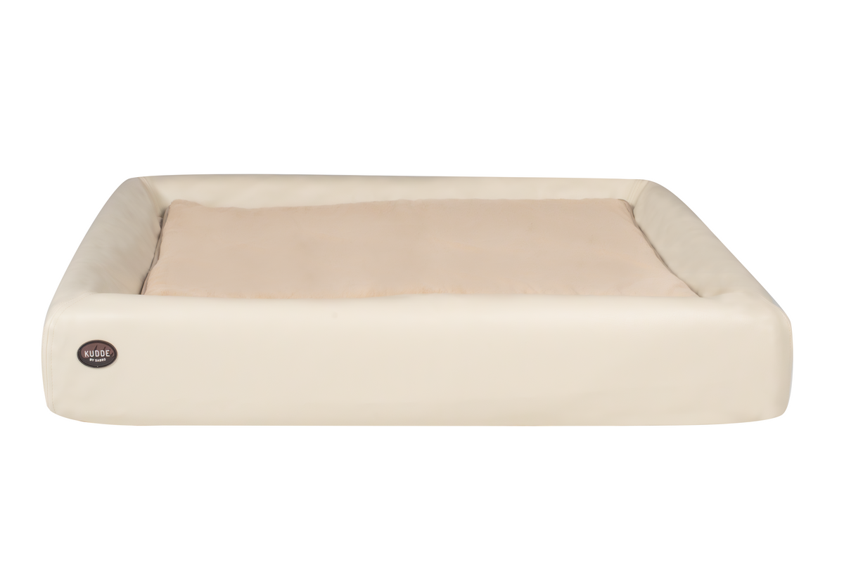 SABRO KUDDE Faux Leather Dog Bed – Wipe-Clean, Cold or Memory Foam