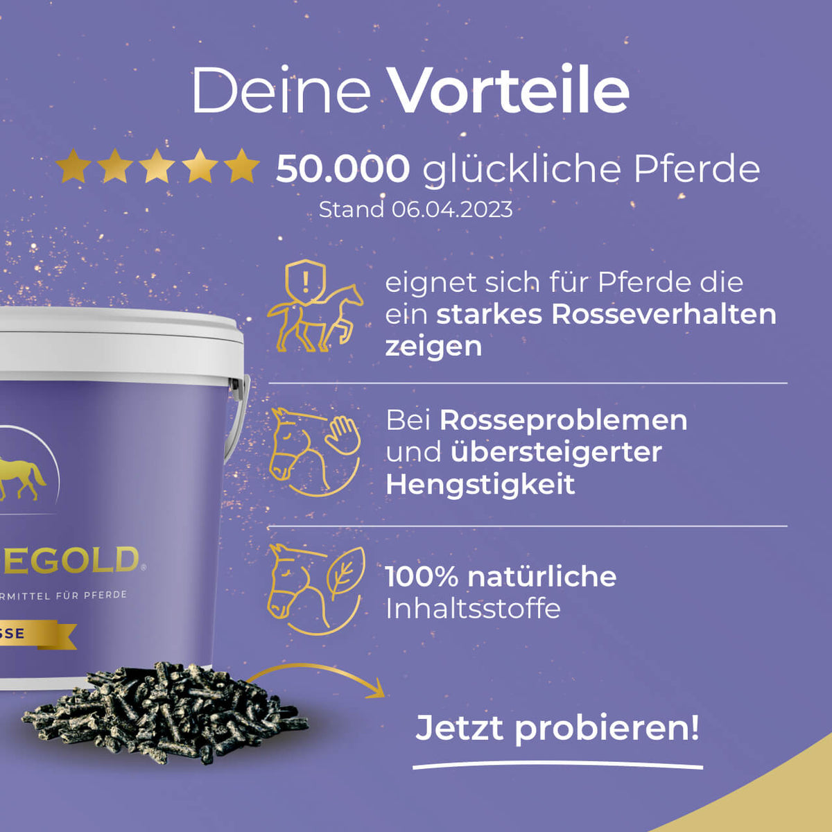 Pferdegold® Rosse – In-Season Mare Supplement with Herbs & Magnesium
