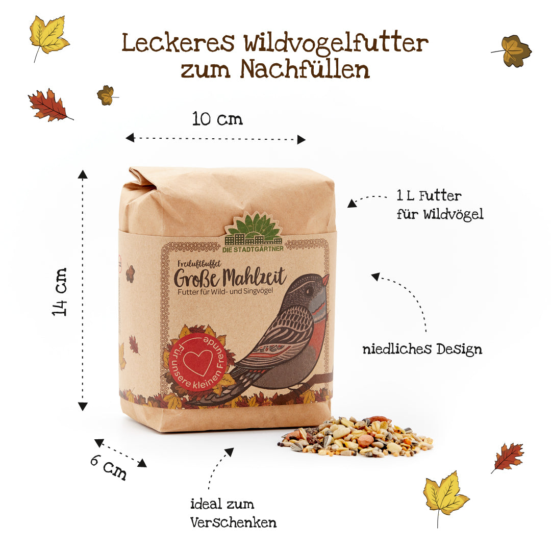 Die Stadtgärtner Bird Seed “Große Mahlzeit” – Wild Bird Food, 1 L