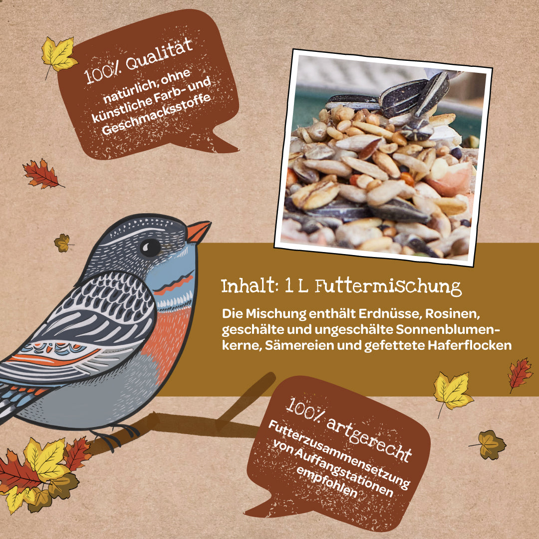 Die Stadtgärtner Bird Seed “Große Mahlzeit” – Wild Bird Food, 1 L