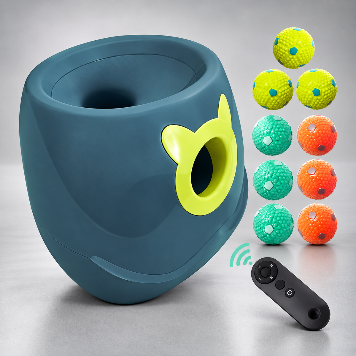 Happy Balls Dog Ball Launcher – Ball Thrower for Dogs, Remote/Manual