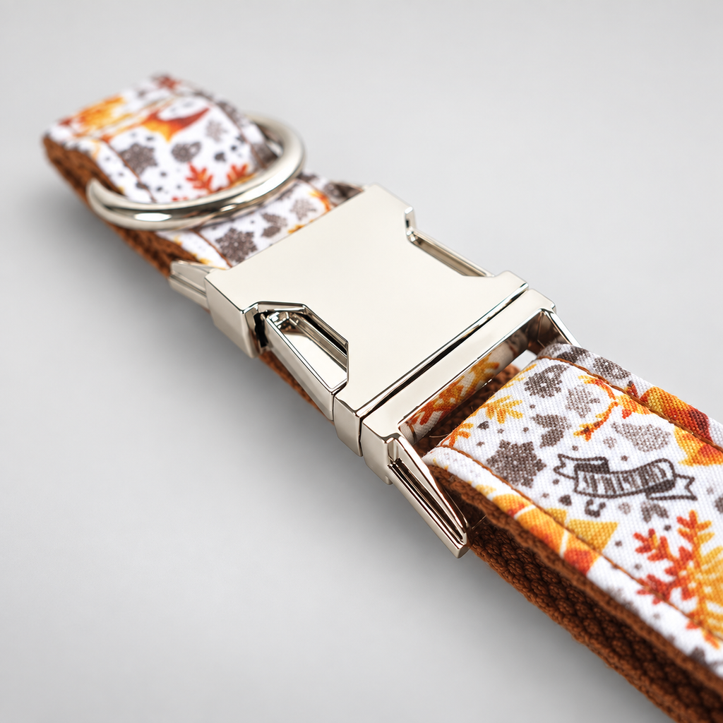 Christmas Dog Collar & Christmas Cat Collar in Gold – Polyester