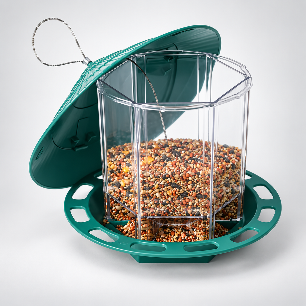 Outdoor Bird Feeder – Bird Feeder Station with Multiple Feeding Ports