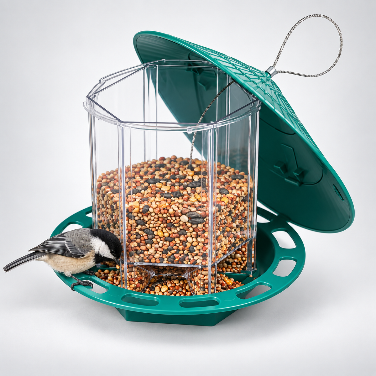 Outdoor Bird Feeder – Bird Feeder Station with Multiple Feeding Ports