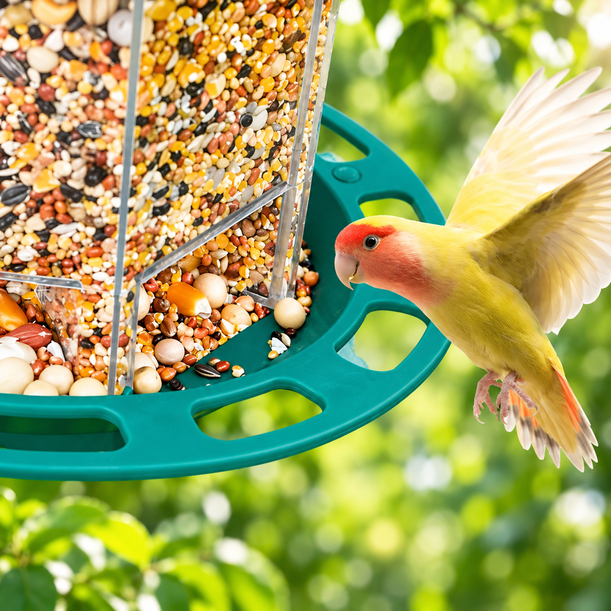 Outdoor Bird Feeder – Bird Feeder Station with Multiple Feeding Ports