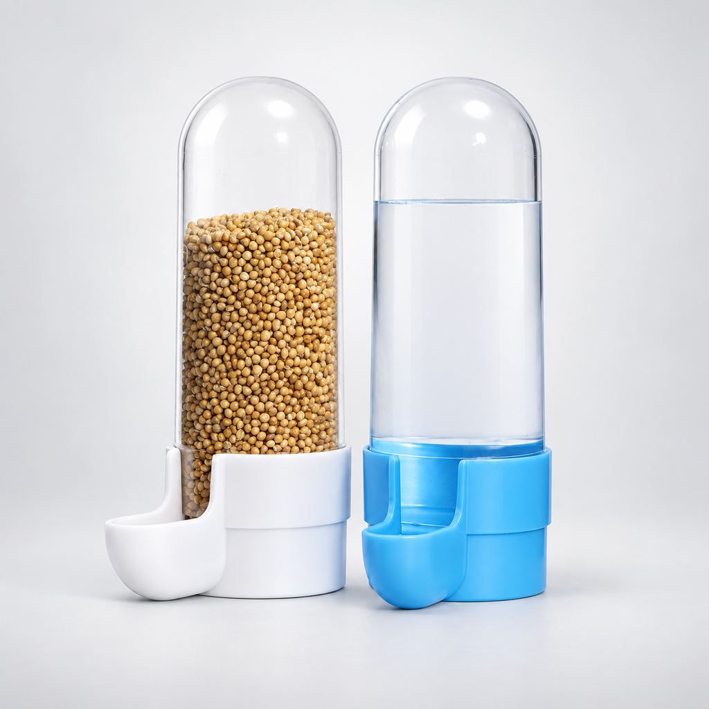Bird Water Feeder for Cage – Bird Water Dispenser & Seed Feeder, 90 ml