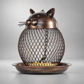 Metal Bird Feeder in Cat Shape – Decorative Vintage Cat Bird Feeder