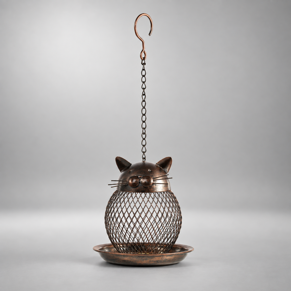 Metal Bird Feeder in Cat Shape – Decorative Vintage Cat Bird Feeder