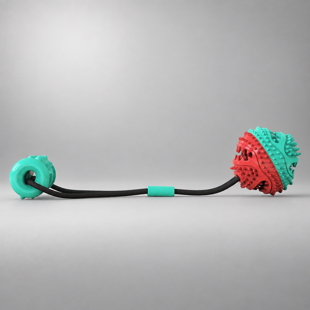 Dog Tug Toy – Dog Tug of War Toy, TPR Training Ball with Rope & Handle