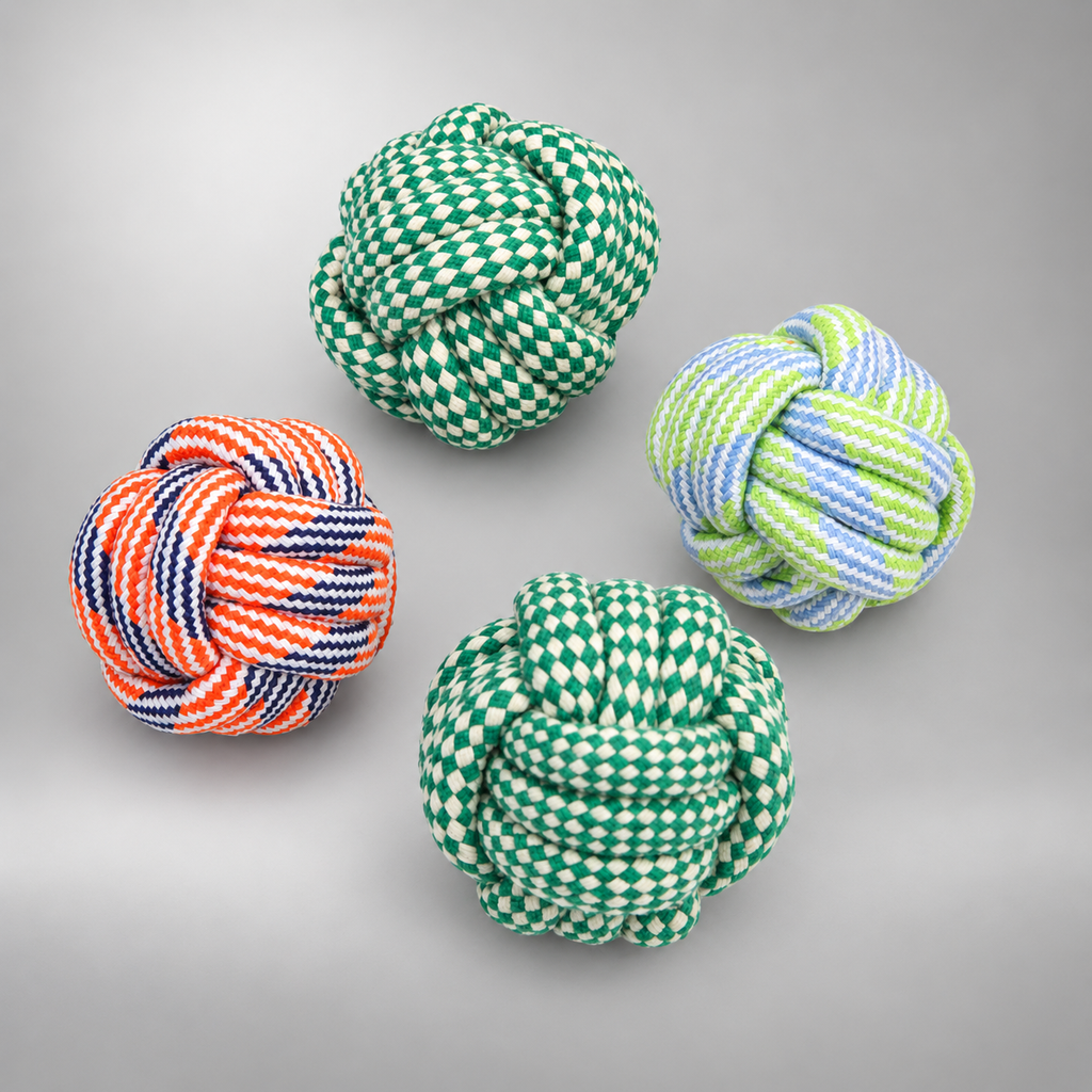 Cotton Rope Ball Dog Toy, 5 cm – Small Rope Toy for Dogs & Cats