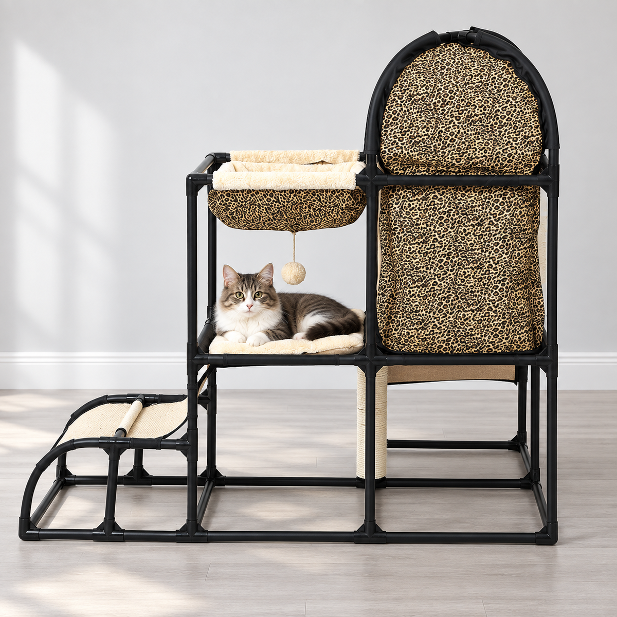Cat Tree with Bed – Cat Tower with Bed, Hammock, Cave & Sisal Posts