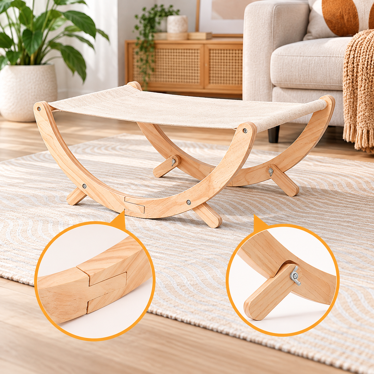 Cat Sofa & Cat Scratching Bed – Plush or Canvas Lounger, Small Dogs