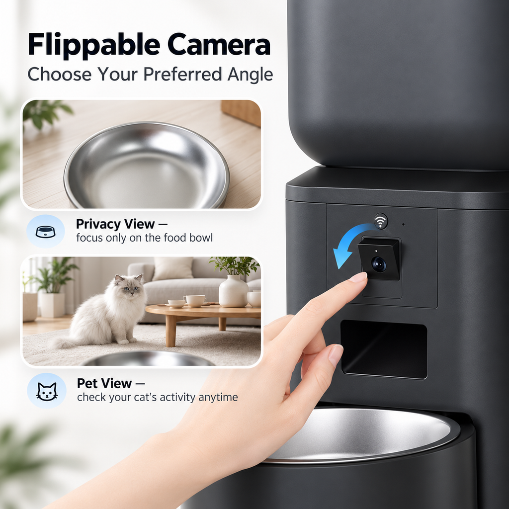 Automatic Cat Feeder with Camera – Wi-Fi Cat Feeder, HD, Cats & Dogs
