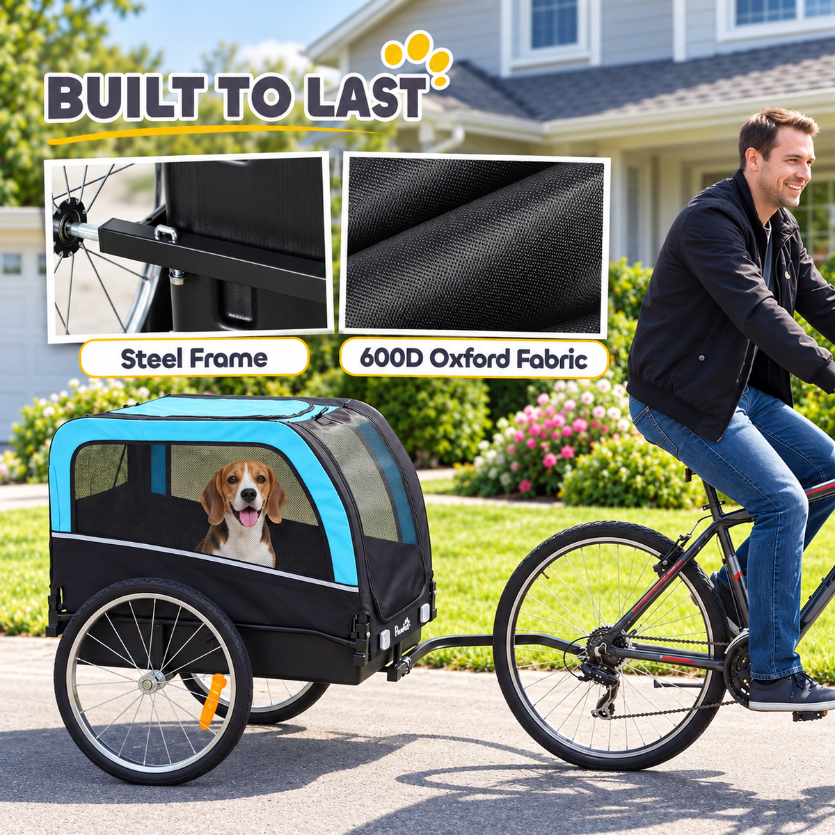 Dog Bike Trailer, 20-Inch Air Tyres – Dog Trailer for Bike, max. 20 kg