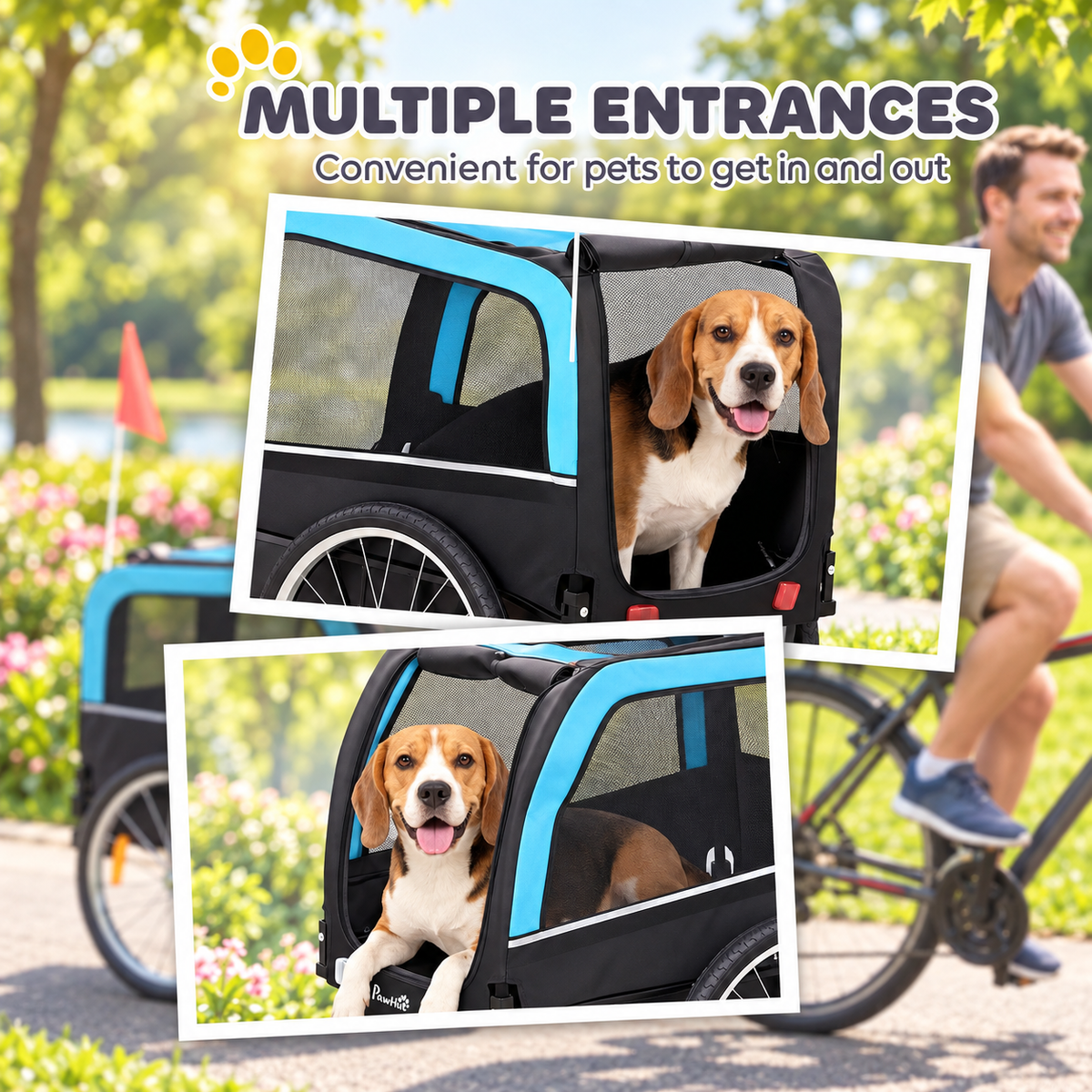 Dog Bike Trailer, 20-Inch Air Tyres – Dog Trailer for Bike, max. 20 kg