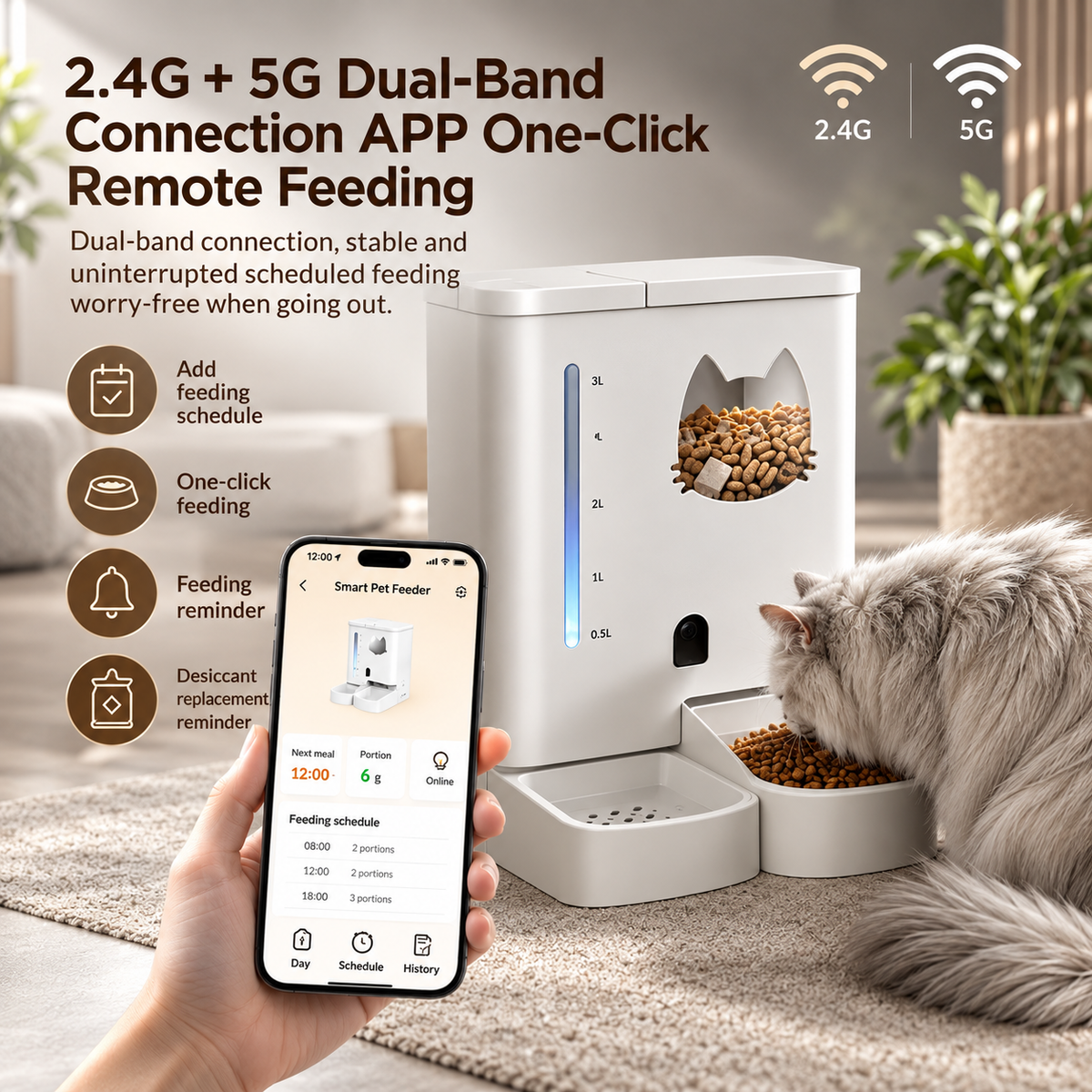 Automatic Cat Feeder & Water Dispenser – Automatic Dog Feeder with App