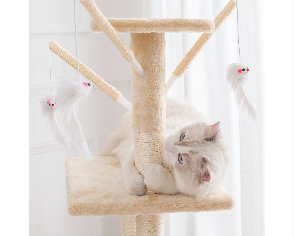 Medium Cat Tree, 138 cm – 5-Level Cat Tower with Sisal Posts
