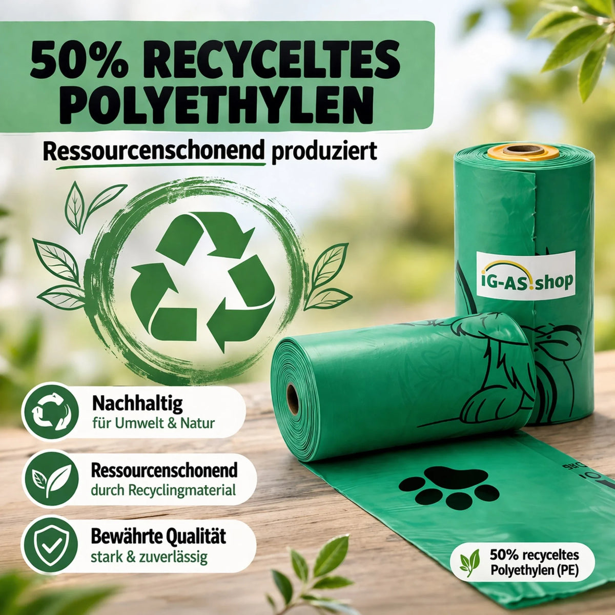IG-AS Dog Poo Bags, Berry Scented – 360 Poo Bags for Dogs on 24 Rolls