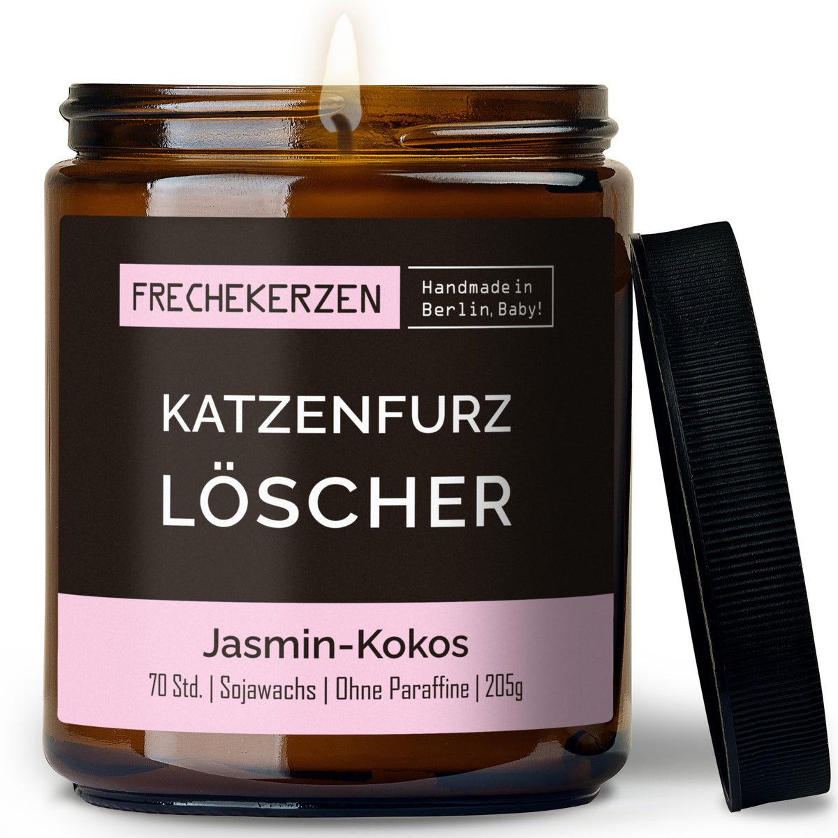 Funny Candle “Katzenfurz Löscher” – Soy Wax, Cat Lover Gift, 205 g