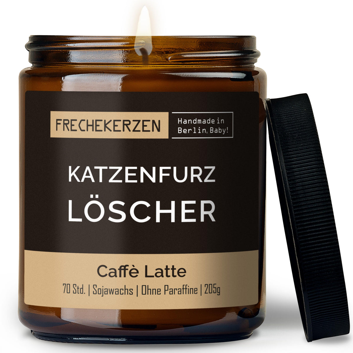 Funny Candle “Katzenfurz Löscher” – Soy Wax, Cat Lover Gift, 205 g