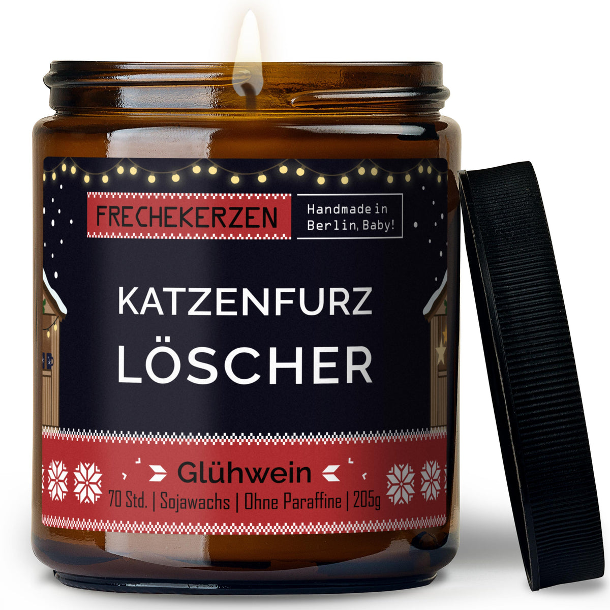Funny Candle “Katzenfurz Löscher” – Soy Wax, Cat Lover Gift, 205 g