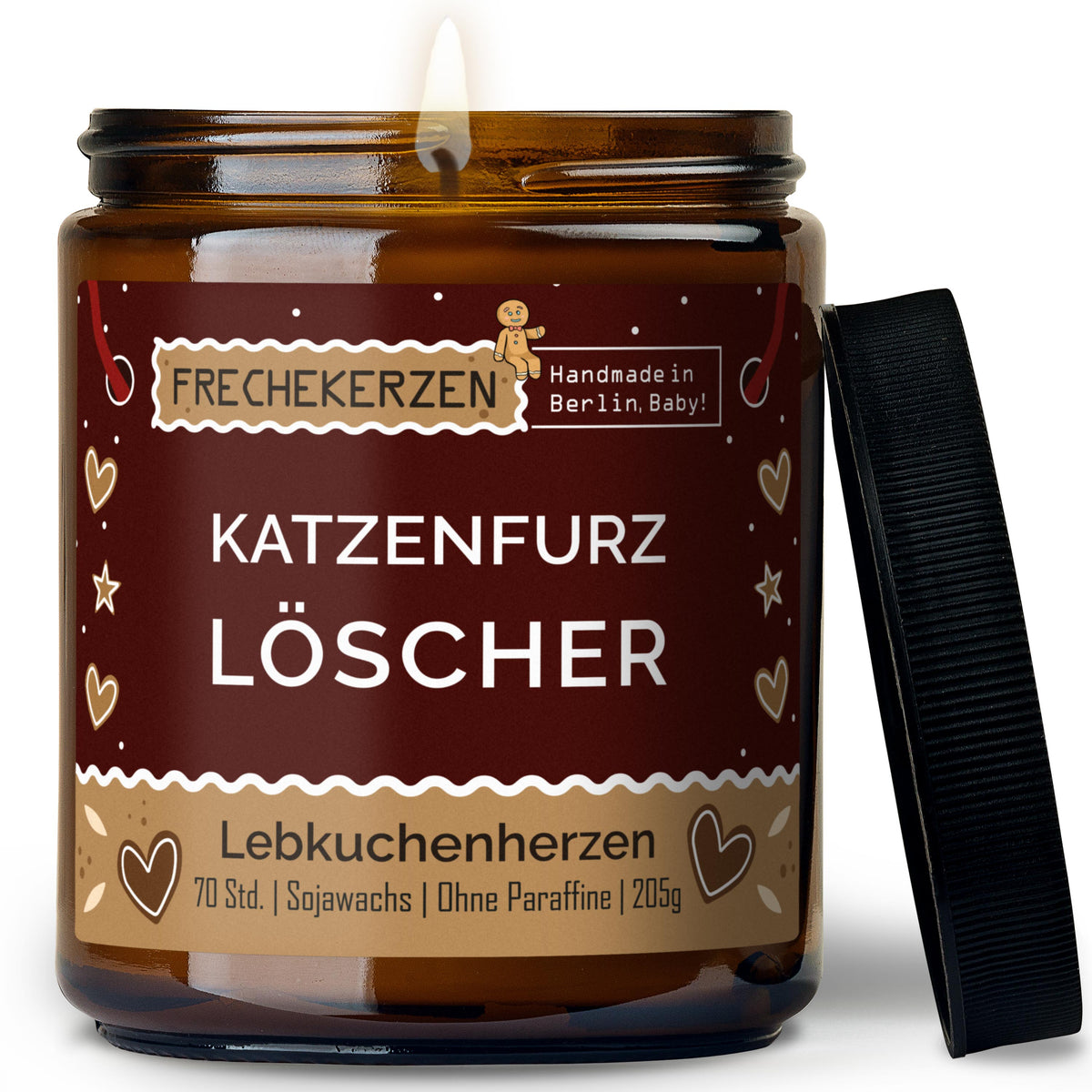 Funny Candle “Katzenfurz Löscher” – Soy Wax, Cat Lover Gift, 205 g