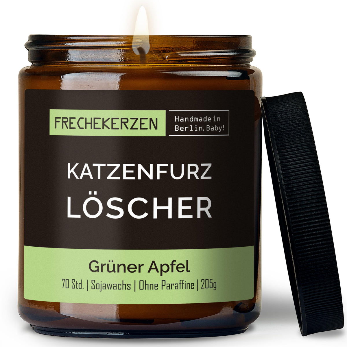 Funny Candle “Katzenfurz Löscher” – Soy Wax, Cat Lover Gift, 205 g
