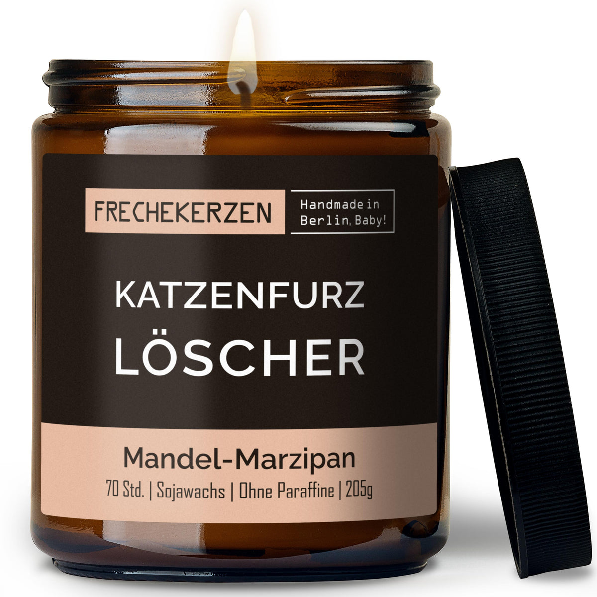 Funny Candle “Katzenfurz Löscher” – Soy Wax, Cat Lover Gift, 205 g
