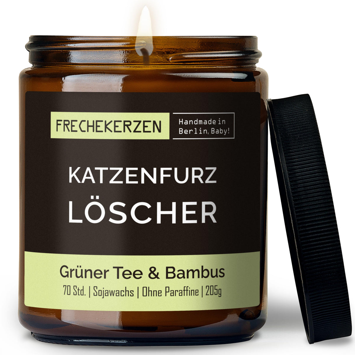 Funny Candle “Katzenfurz Löscher” – Soy Wax, Cat Lover Gift, 205 g