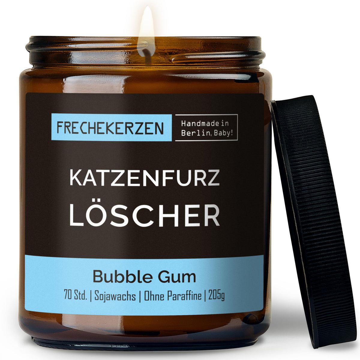 Funny Candle “Katzenfurz Löscher” – Soy Wax, Cat Lover Gift, 205 g