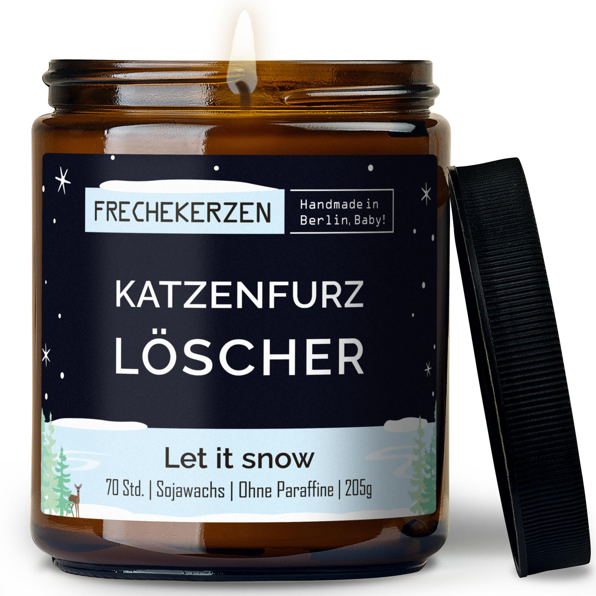 Funny Candle “Katzenfurz Löscher” – Soy Wax, Cat Lover Gift, 205 g