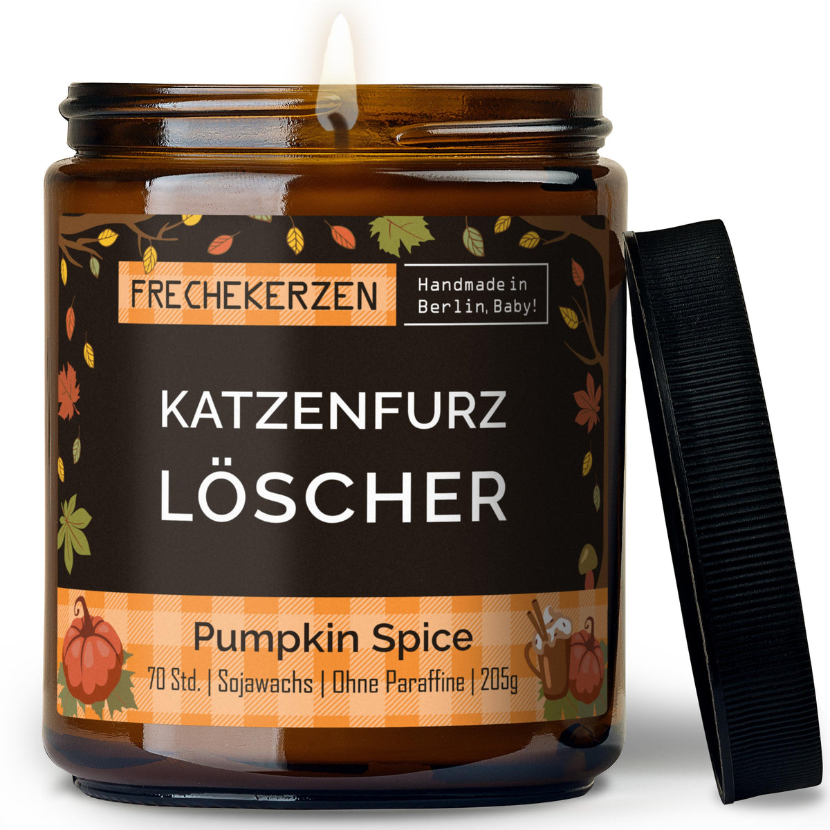 Funny Candle “Katzenfurz Löscher” – Soy Wax, Cat Lover Gift, 205 g