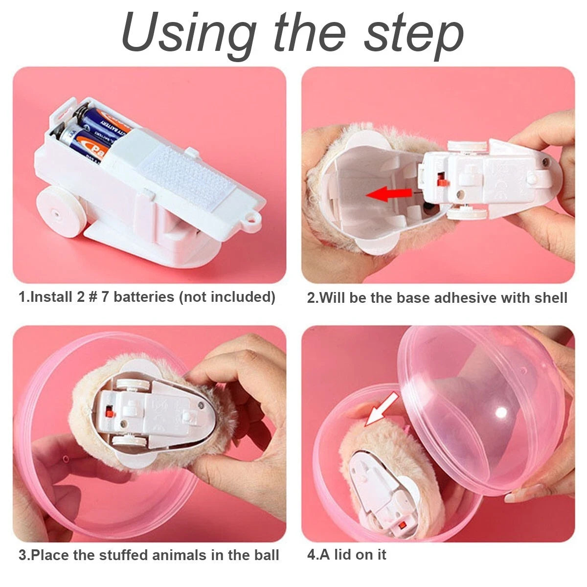 Interactive Cat Toy Ball – Self-Rolling Ball, Plush Mouse or Rabbit